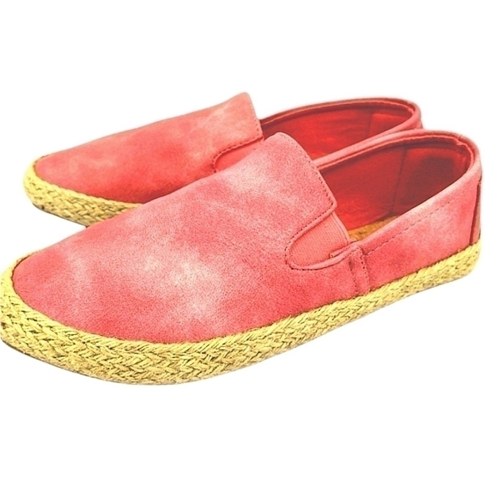 Seven7 Cape Verde Style# 1049 Women's 7 Pink and Tan Vegan Slip-on Espadrilles